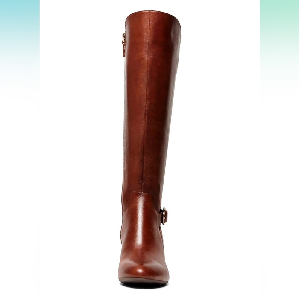 Anne Klein Honesty Brown Leather Heeled Boots - Sz 7.5 - Picture 4 of 15